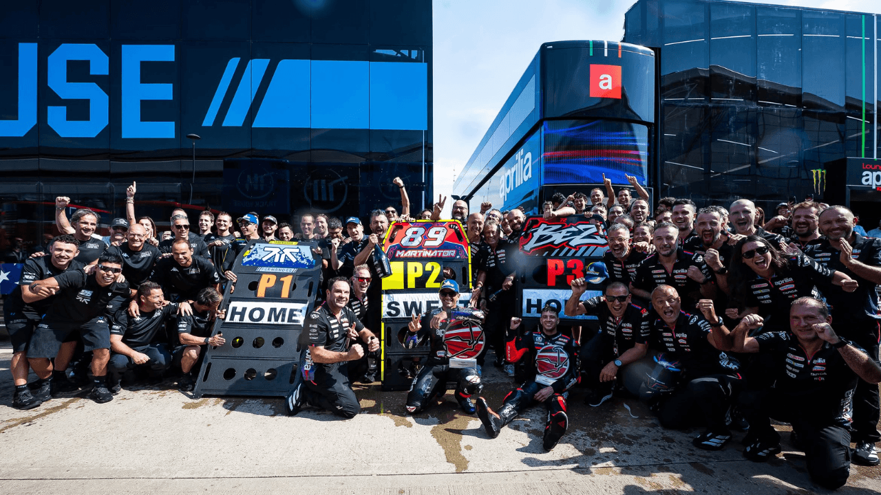 Sukses di Silverstone, Aprilia Incar Podium Tertinggi MotoGP di Kandang Marc Marquez  