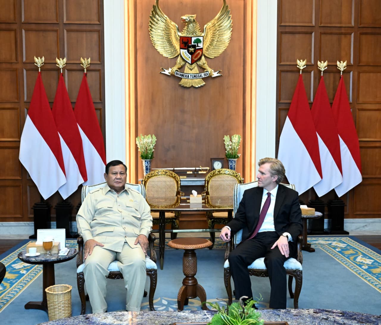 Prabowo Terima Wakil Menteri Perang AS di Istana, Ini yang Dibahas