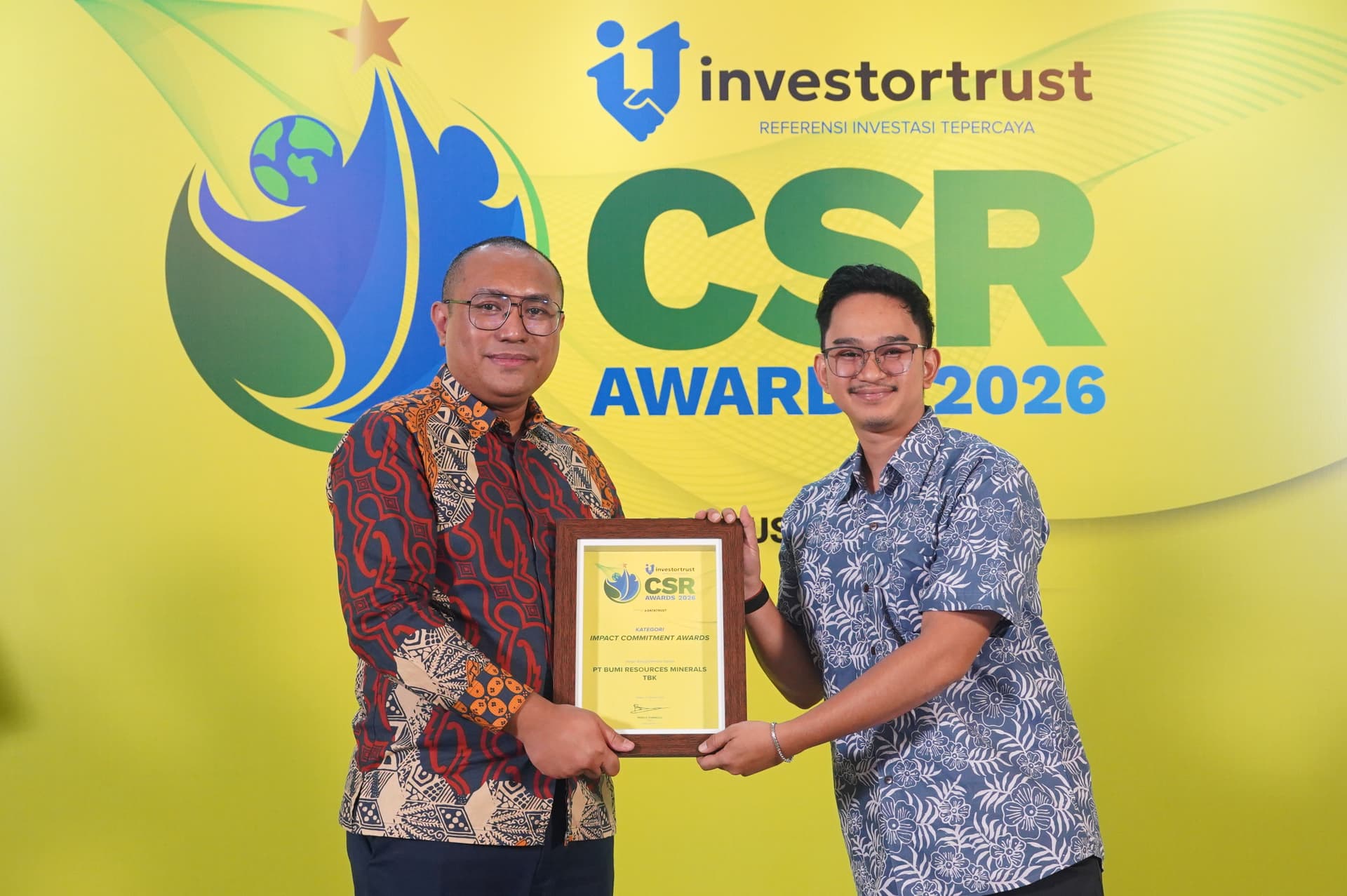  Bumi Resources Minerals (BRMS) Raih Penghargaan ESG Transparency di Investortrust CSR Awards 2026