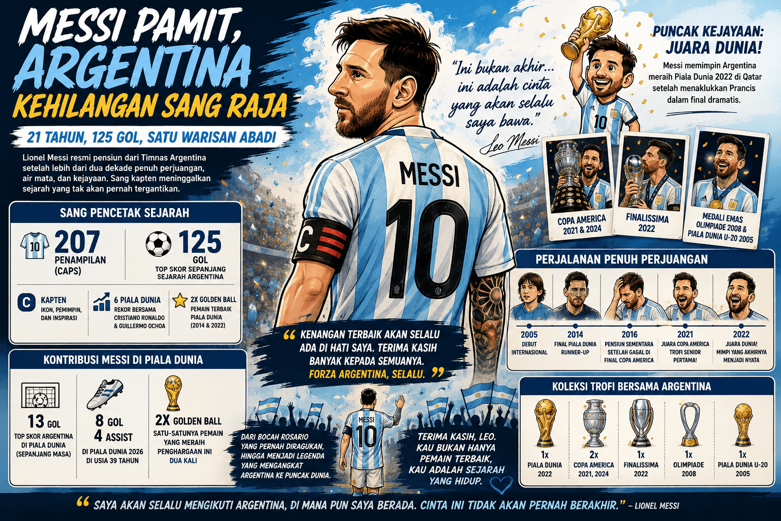 Pamit dari Timnas Argentina, Warisan Sepak Bola Lionel Messi Akan Abadi 