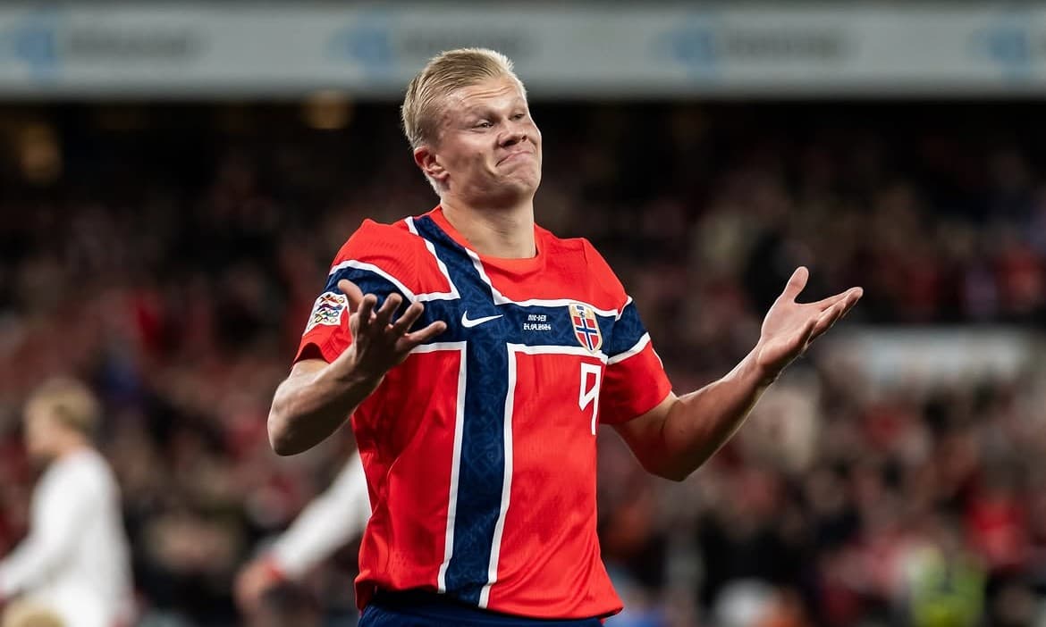 Cetak Rekor, Erling Haaland Borong 2 Gol Norwegia Lawan Denmark 