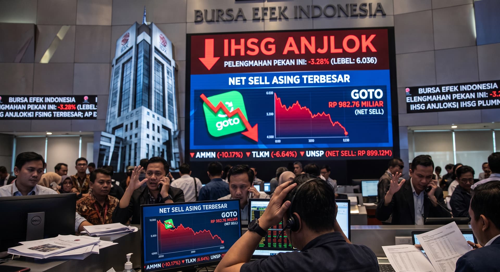IHSG Anjlok 3,28% Pekan Ini, Saham GOTO Jadi Penyumbang Terbesar Net Sell Asing