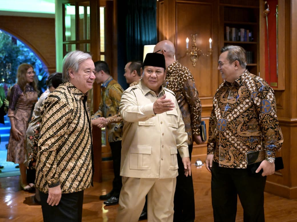 Sekjen PBB Bermalam di Kediaman Prabowo di Hambalang