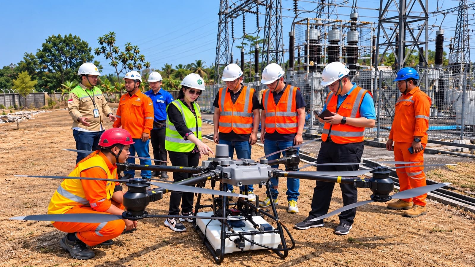 Duta Topkey Energi Kembangkan Drone Pembersih Isolator, Pemeliharaan Jaringan Listrik Makin Efisien