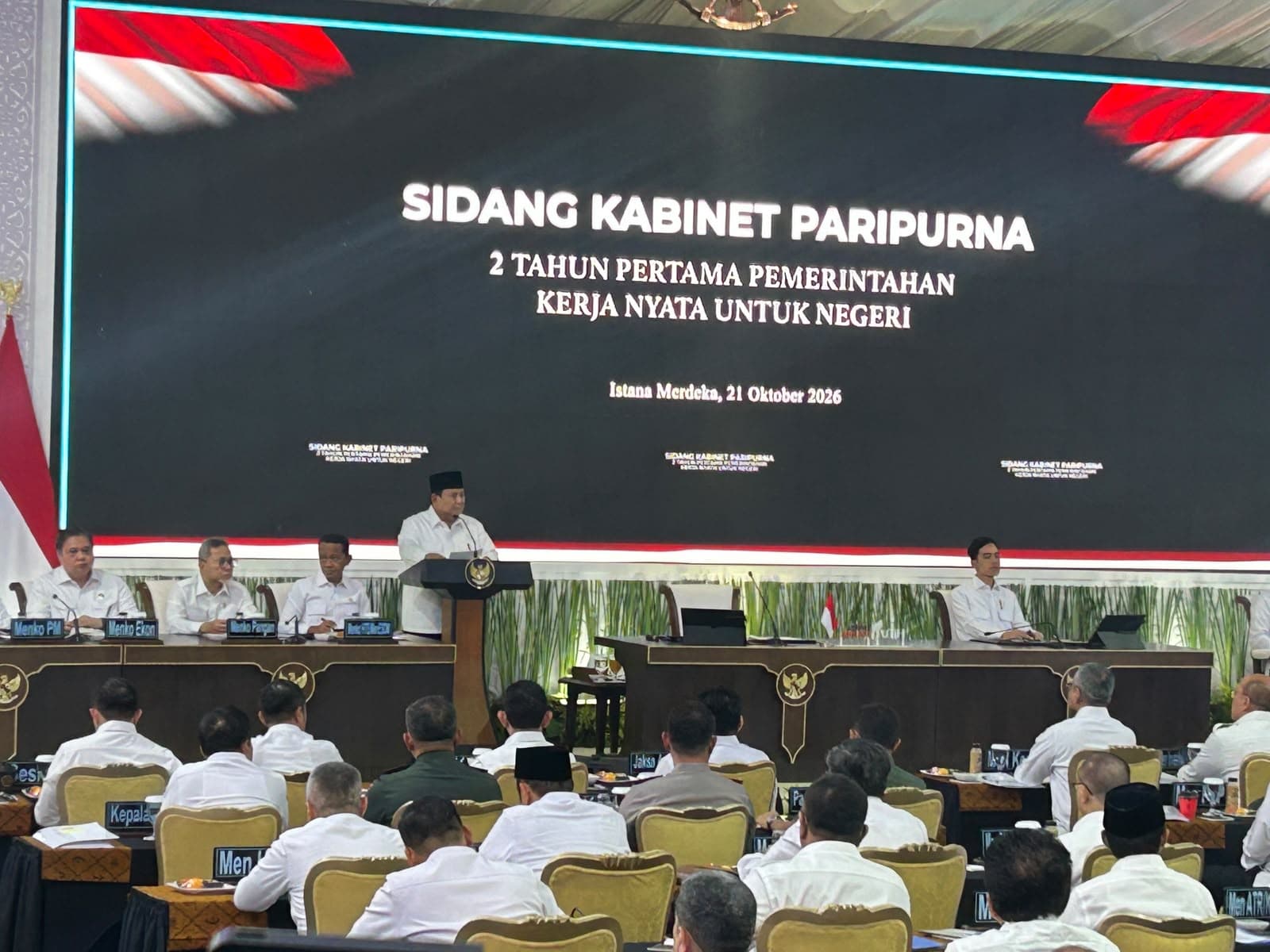 Prabowo Ungkap Perang Dagang hingga Bencana Alam Jadi Tantangan 2 Tahun Pemerintahan
