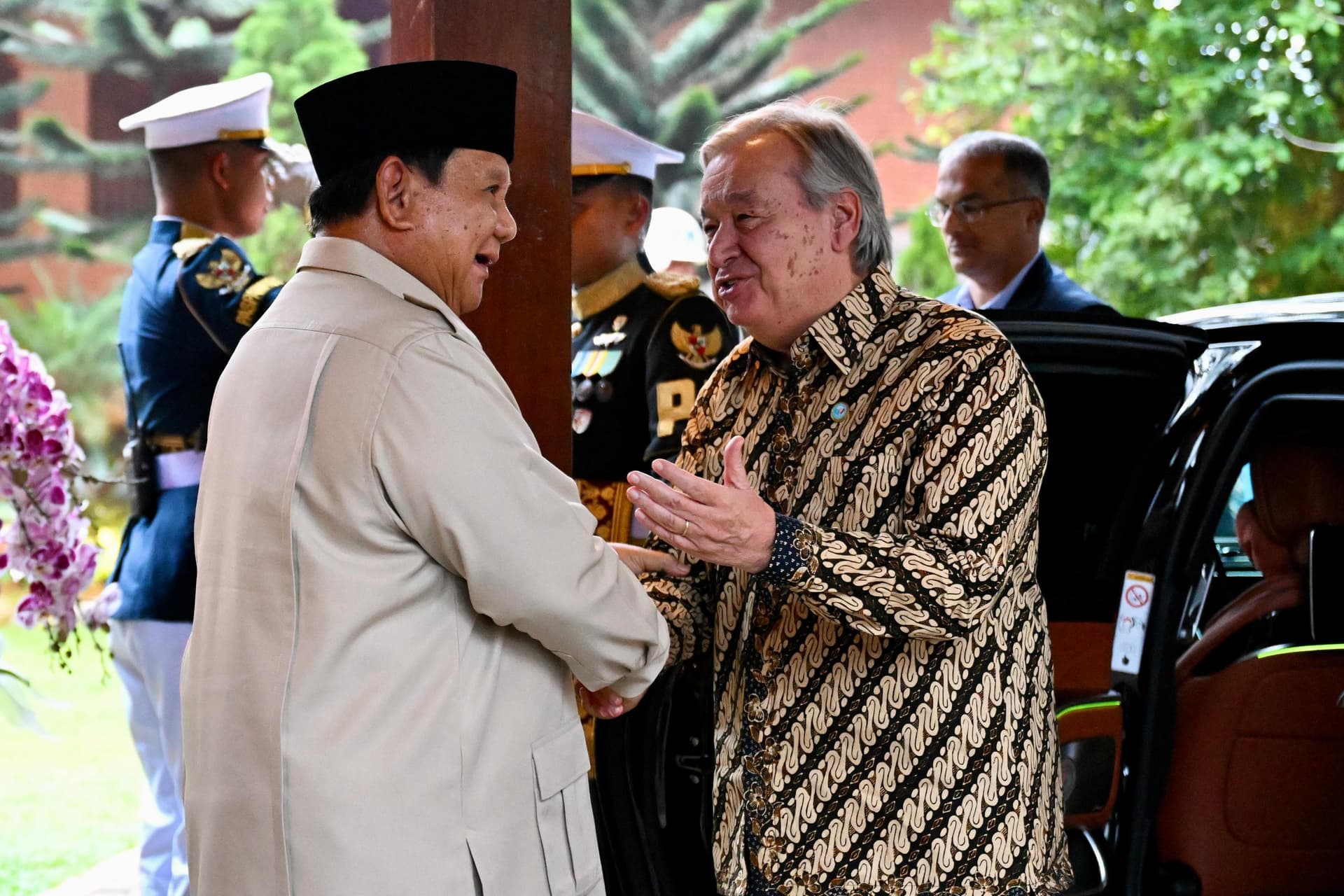 Prabowo Sambut Kunjungan Sekjen PBB António Guterres di Hambalang