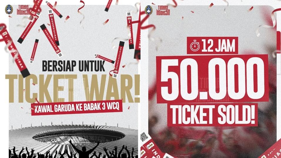 Mantap! Dalam Waktu 12 Jam, 50.000 Lembar Tiket Timnas Indonesia Ludes 